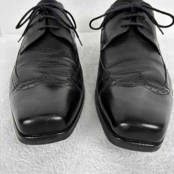 To‎ Boot New York Adam Derrick Black Leather Wingtip Oxford Dress Shoes 13 Italy main image 6